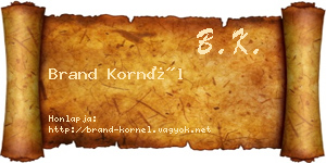 Brand Kornél névjegykártya