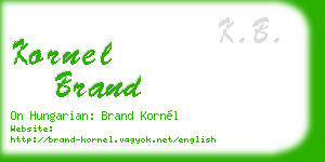 kornel brand business card