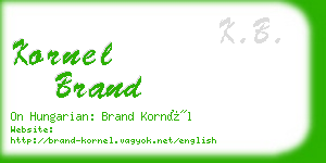 kornel brand business card
